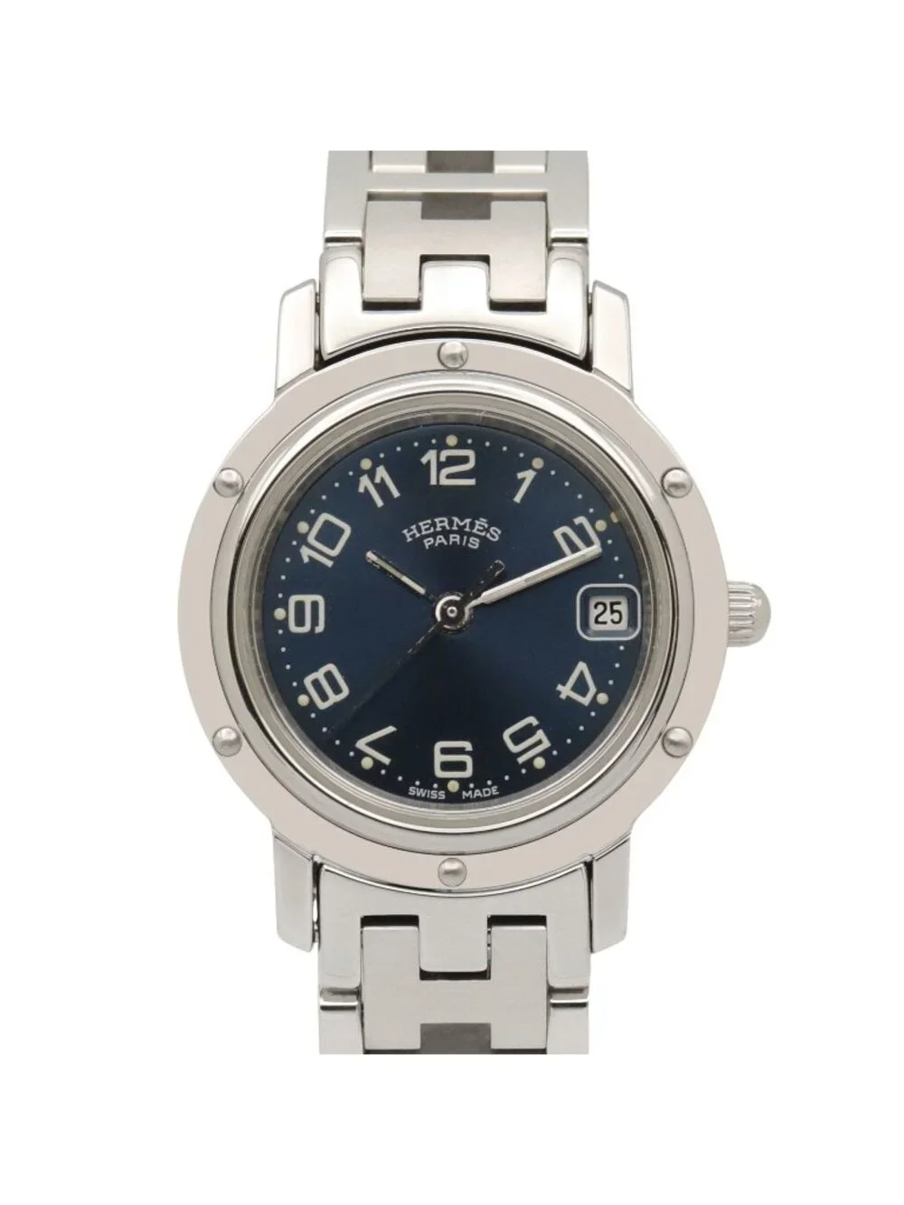 Hermes Watch Clipper Blue Stainless Steel